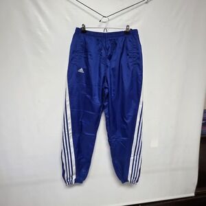 Adidas Track Pants Blue White  Stripes Athletic Joggers Size Large vintage